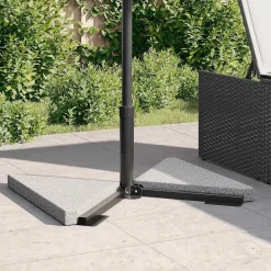 Tuin & Gazon*vidaXL Paraplu-gewichtsschijven 2 stuks Graniet Driehoekig 14 kg Grijs