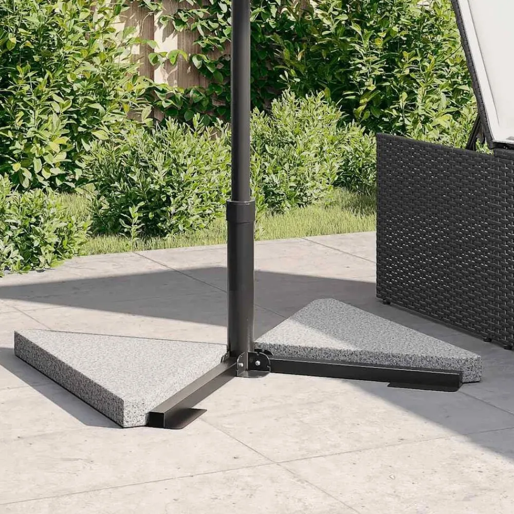 Tuin & Gazon*vidaXL Paraplu-gewichtsschijven 2 stuks Graniet Driehoekig 14 kg Grijs