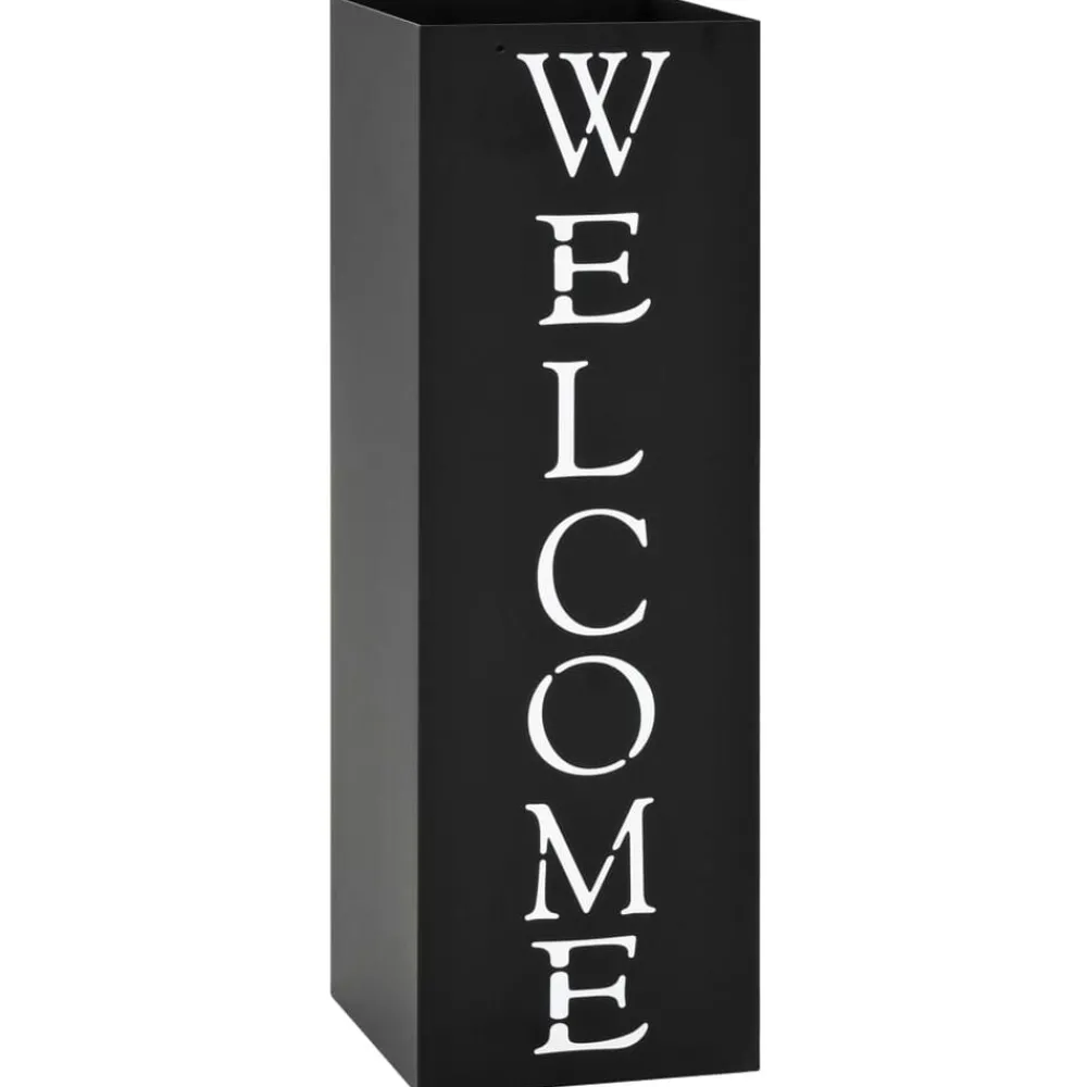 Huishoudelijke Benodigdheden*vidaXL Parapluhouder Welcome staal Zwart