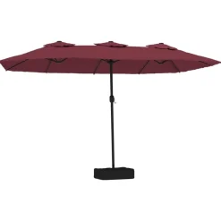 Parasol dubbel dak met LED 449x265 cm bordeaux>vidaXL Outlet