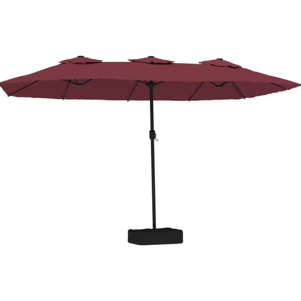 Parasol dubbel dak met LED 449x265 cm bordeaux>vidaXL Outlet