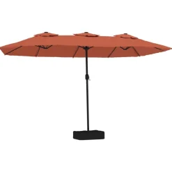 Tuin & Gazon*vidaXL Parasol dubbel dak 449x265 cm kleurig Terracotta