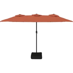 Tuin & Gazon*vidaXL Parasol dubbel dak 449x265 cm kleurig Terracotta