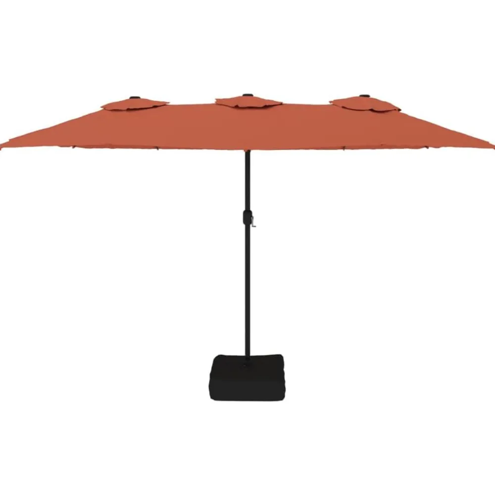 Tuin & Gazon*vidaXL Parasol dubbel dak 449x265 cm kleurig Terracotta