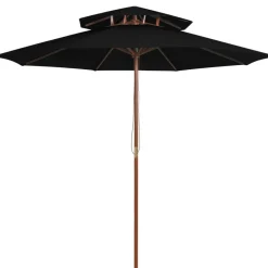 Parasol dubbeldekker met houten paal 270 cm>vidaXL New