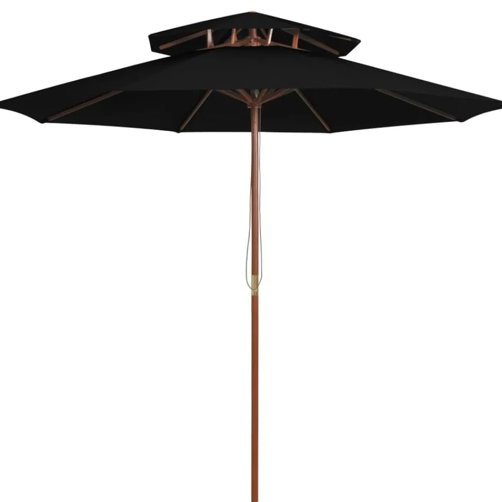 Parasol dubbeldekker met houten paal 270 cm>vidaXL New
