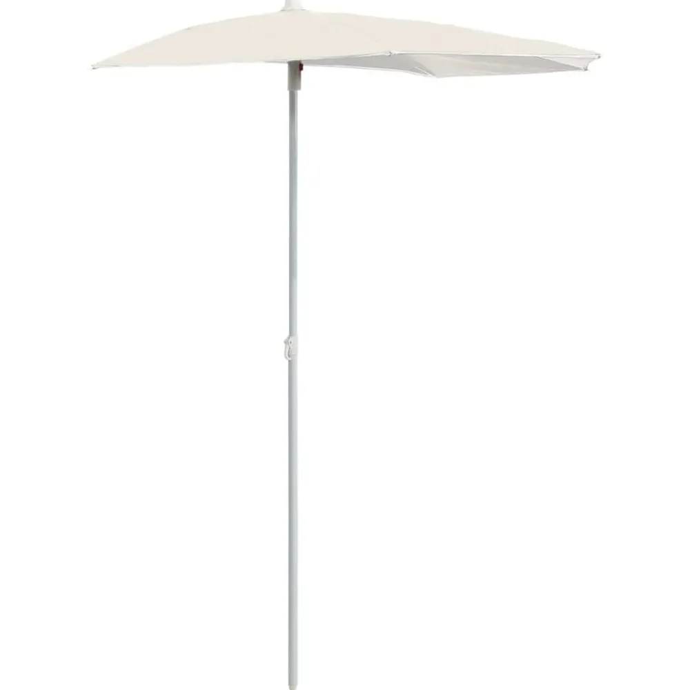 Tuin & Gazon*vidaXL Parasol half met paal 180x90 cm kleurig Zand
