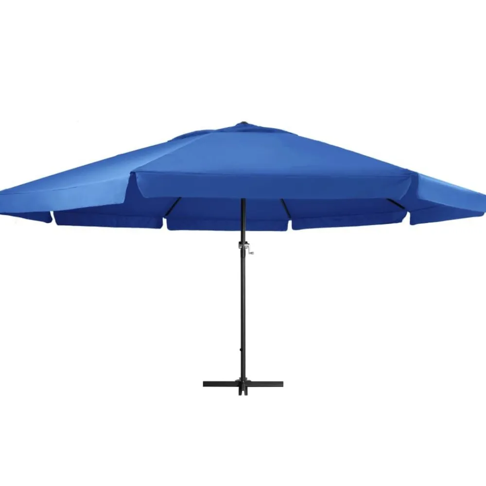 Tuin & Gazon*vidaXL Parasol met aluminium paal 500 cm azuurblauw