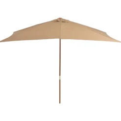 Tuin & Gazon*vidaXL Parasol met houten paal 200x300 cm Taupe