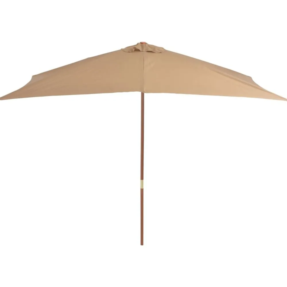 Tuin & Gazon*vidaXL Parasol met houten paal 200x300 cm Taupe