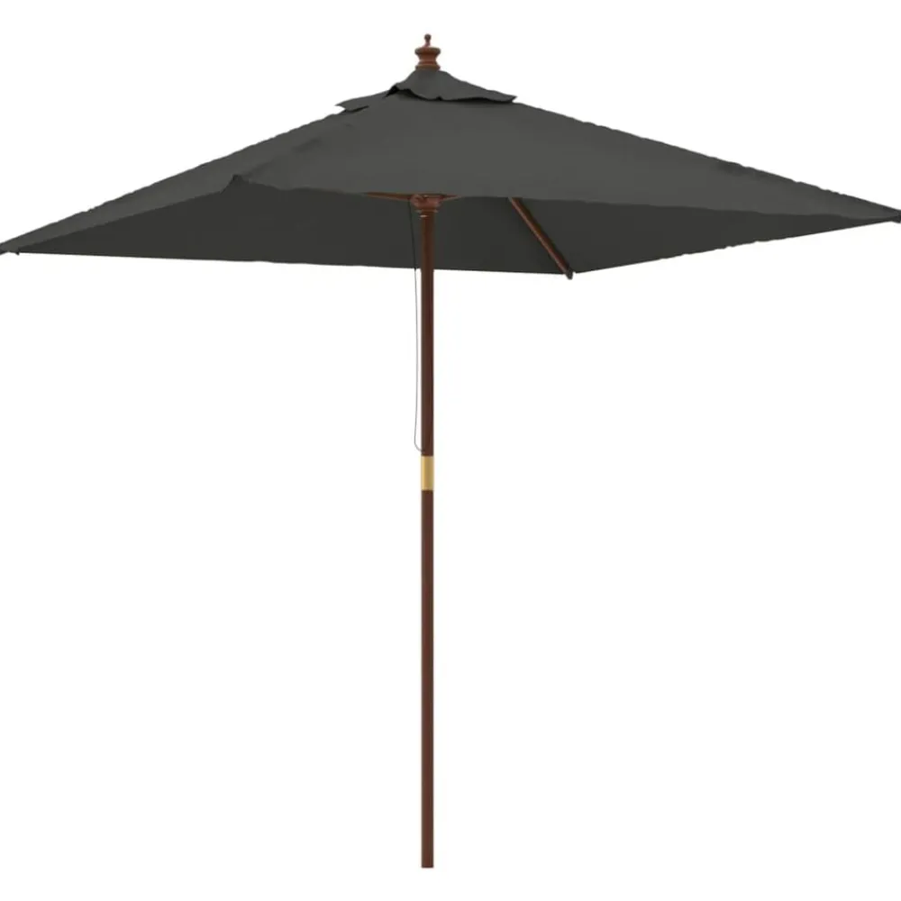 Tuin & Gazon*vidaXL Parasol met houten paal 198x198x231 cm kleurig Antraciet