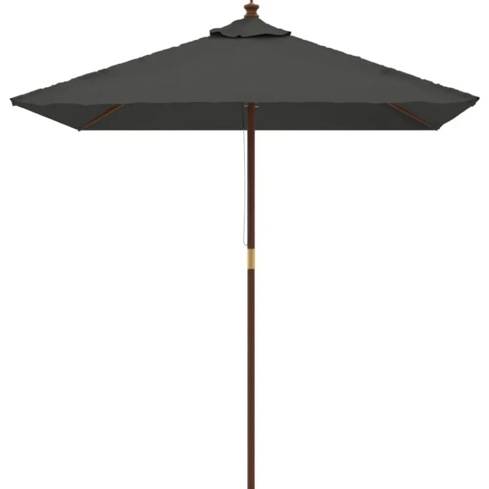 Tuin & Gazon*vidaXL Parasol met houten paal 198x198x231 cm kleurig Antraciet