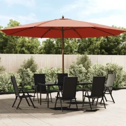 Parasol met houten paal 400x273 cm kleurig>vidaXL Best