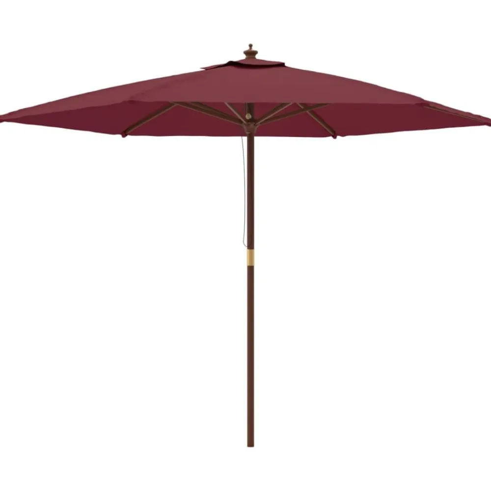Parasol met houten paal 299x240 cm bordeaux>vidaXL Sale