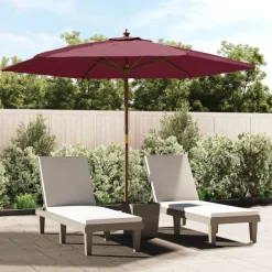Parasol met houten paal 299x240 cm bordeaux>vidaXL Sale