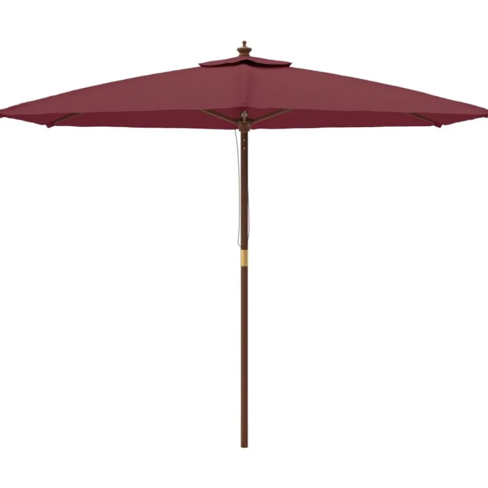 Parasol met houten paal 299x240 cm bordeaux>vidaXL Sale