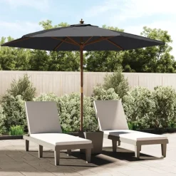 Parasol met houten paal 299x240 cm>vidaXL Discount