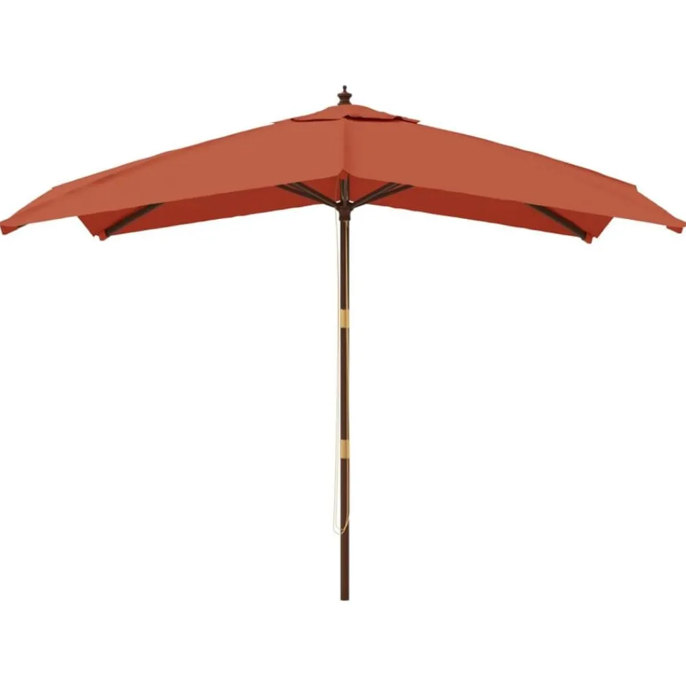 Tuin & Gazon*vidaXL Parasol met houten paal 300x300x273 cm kleurig Terracotta