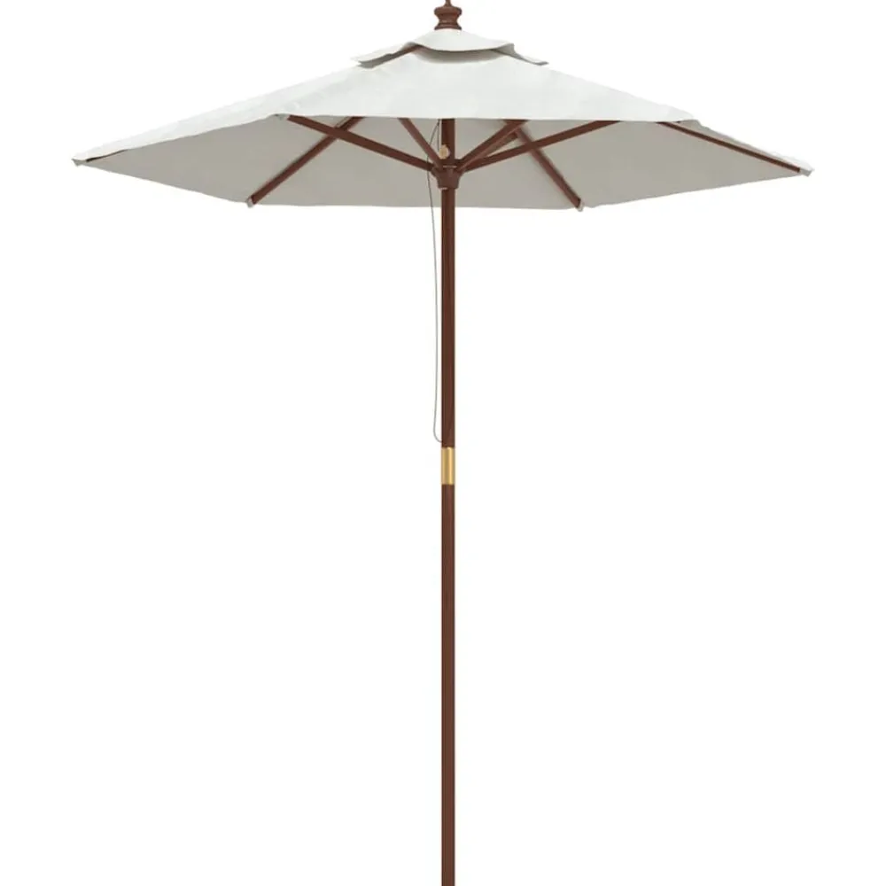 Tuin & Gazon*vidaXL Parasol met houten paal 196x231 cm kleurig Zand
