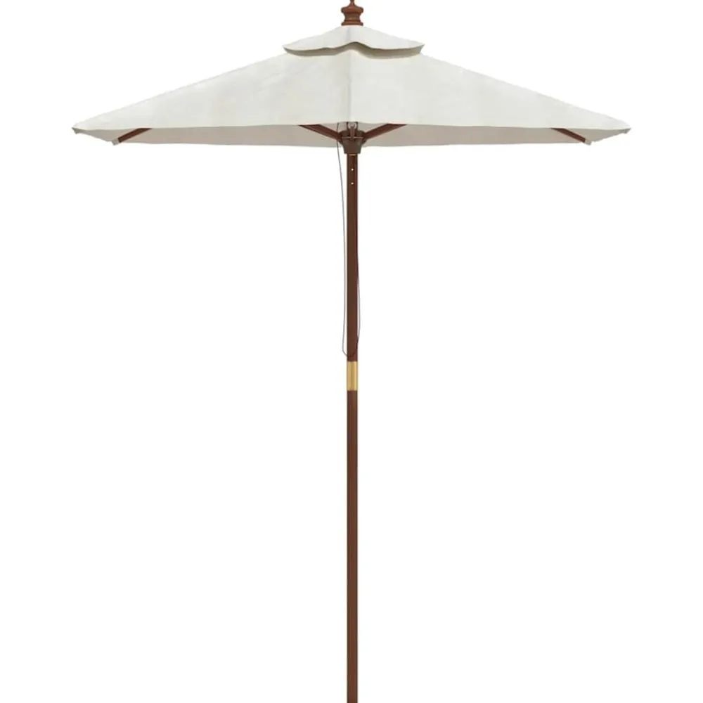 Tuin & Gazon*vidaXL Parasol met houten paal 196x231 cm kleurig Zand