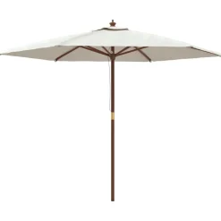 Parasol met houten paal 299x240 cm kleurig>vidaXL New