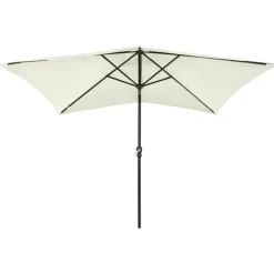 Tuin & Gazon*vidaXL Parasol met LED's en stalen paal 2x3 m kleurig Zand