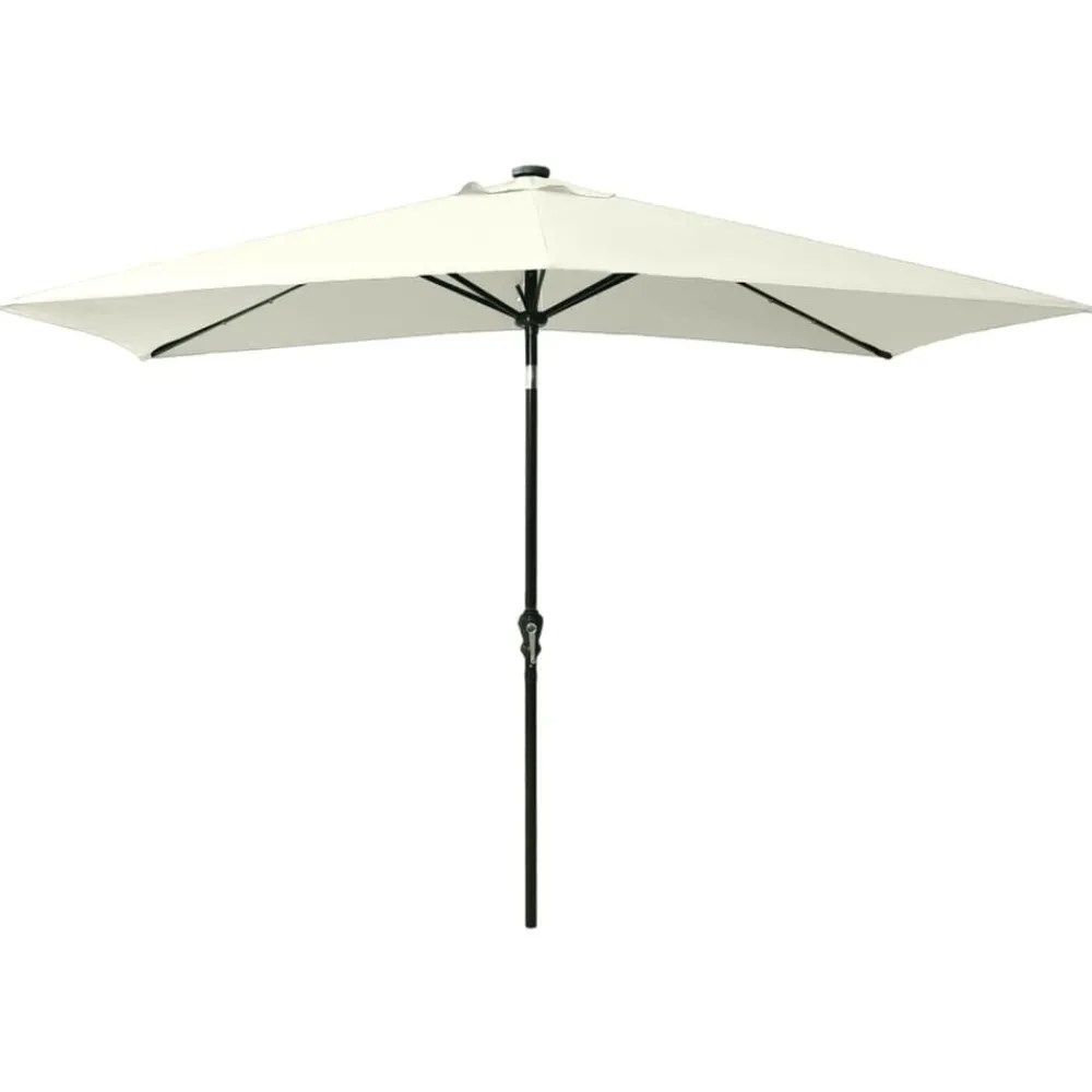 Tuin & Gazon*vidaXL Parasol met LED's en stalen paal 2x3 m kleurig Zand