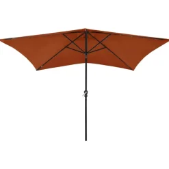 Parasol met LED's en stalen paal 2x3 m kleurig>vidaXL Best