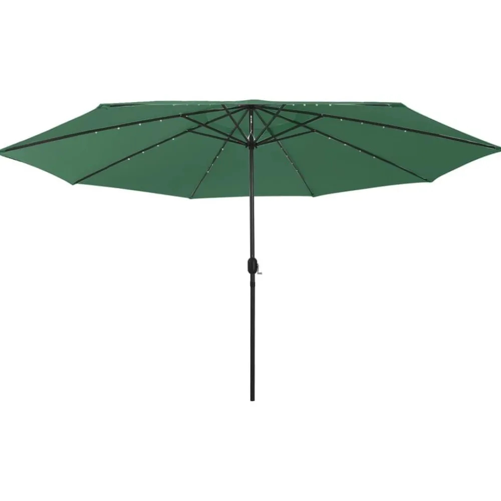 Tuin & Gazon*vidaXL Parasol met LED-verlichting 400 cm Groen