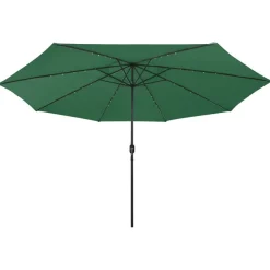 Tuin & Gazon*vidaXL Parasol met LED-verlichting 400 cm Groen