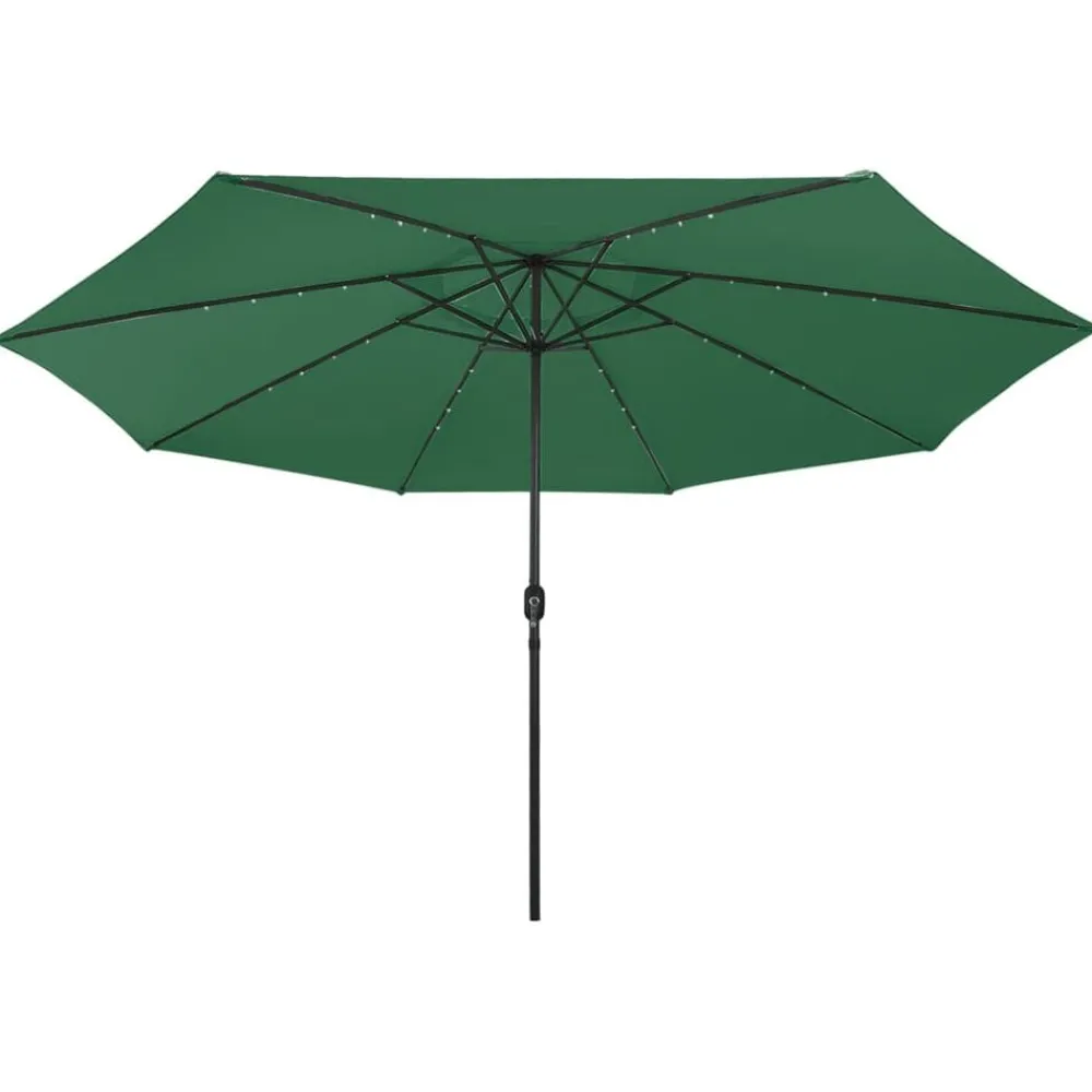 Tuin & Gazon*vidaXL Parasol met LED-verlichting 400 cm Groen