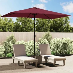 Parasol met metalen paal 300x200 cm bordeaux>vidaXL New
