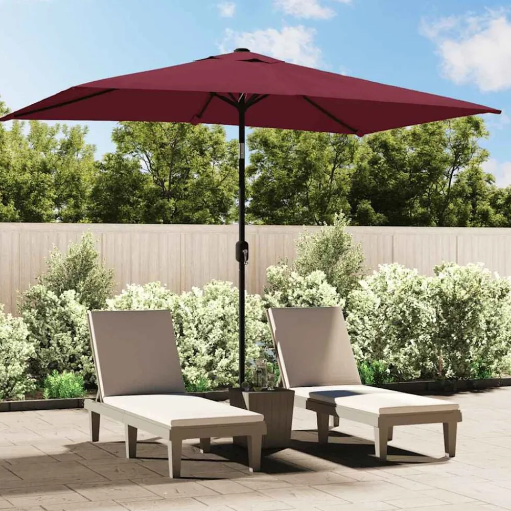 Parasol met metalen paal 300x200 cm bordeaux>vidaXL New