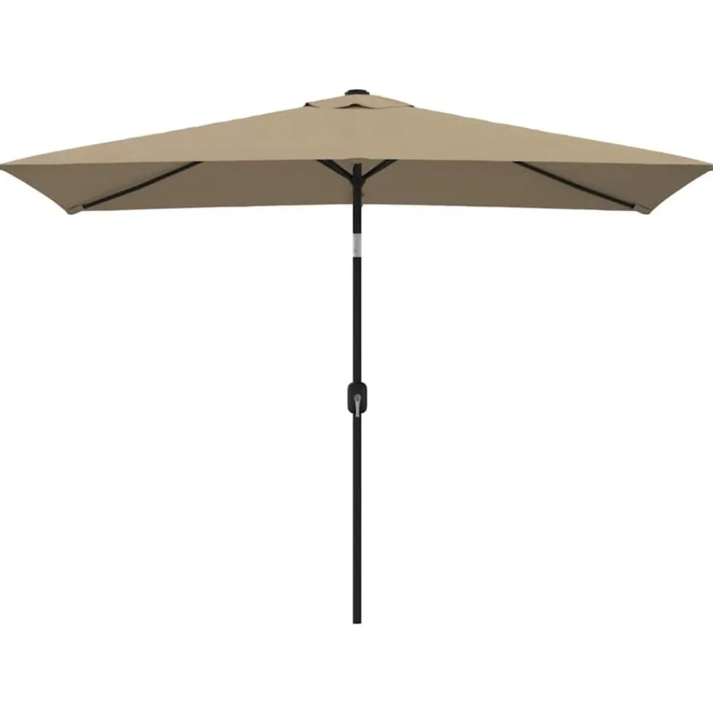 Tuin & Gazon*vidaXL Parasol met metalen paal 300x200 cm Taupe