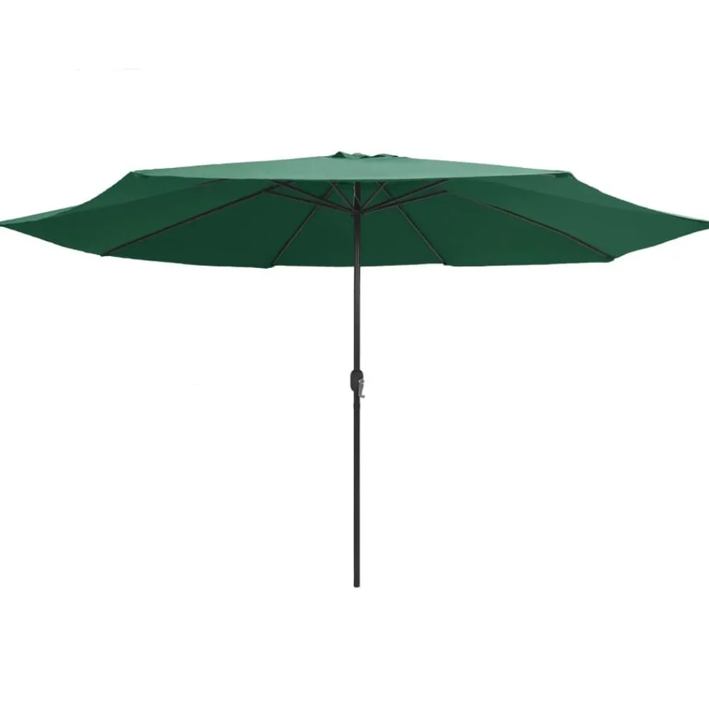 Tuin & Gazon*vidaXL Parasol met metalen paal 390 cm Groen