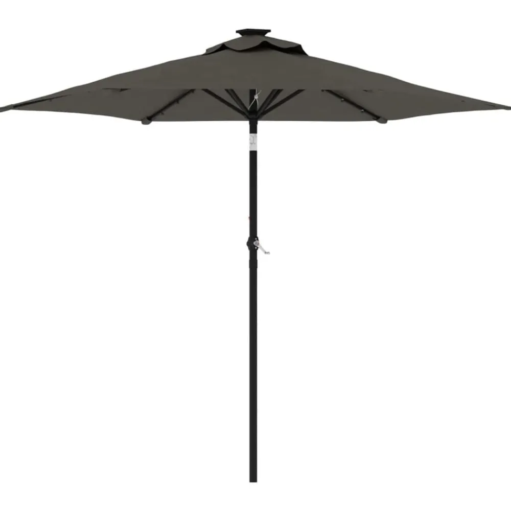 Tuin & Gazon*vidaXL Parasol met stalen paal 225x225x212 cm kleurig Antraciet