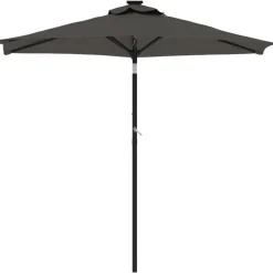 Tuin & Gazon*vidaXL Parasol met stalen paal 225x225x212 cm kleurig Antraciet