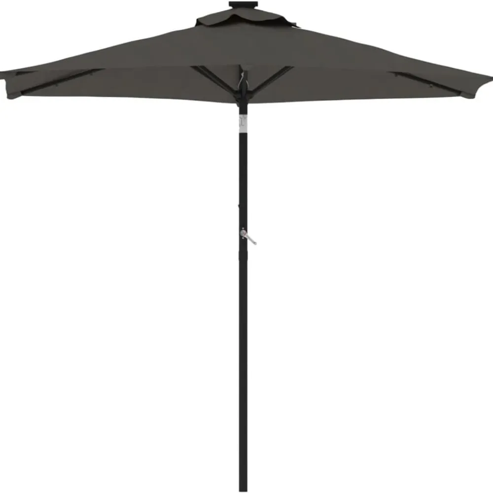 Tuin & Gazon*vidaXL Parasol met stalen paal 225x225x212 cm kleurig Antraciet