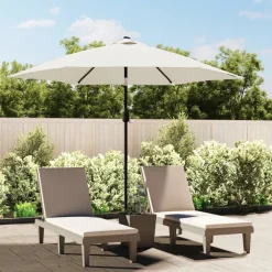 Parasol met stalen paal 3 m zand>vidaXL Online
