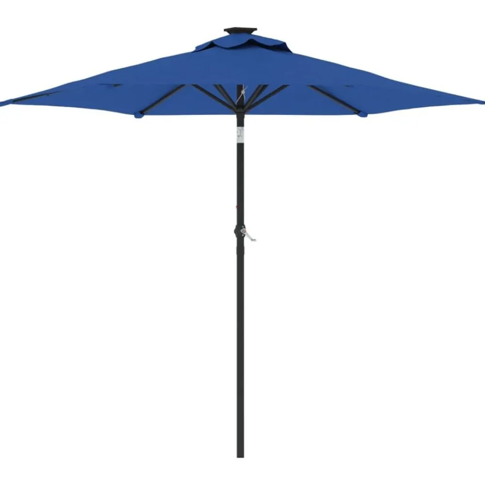 Tuin & Gazon*vidaXL Parasol met stalen paal 225x225x212 cm azuurblauw