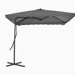 Tuin & Gazon*vidaXL Parasol met stalen paal 250x250 cm Antraciet