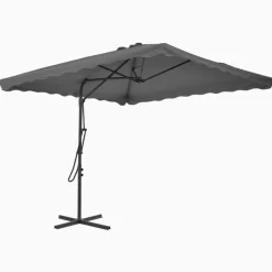 Tuin & Gazon*vidaXL Parasol met stalen paal 250x250 cm Antraciet