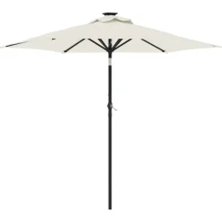 Tuin & Gazon*vidaXL Parasol met stalen paal 225x225x212 cm Wit