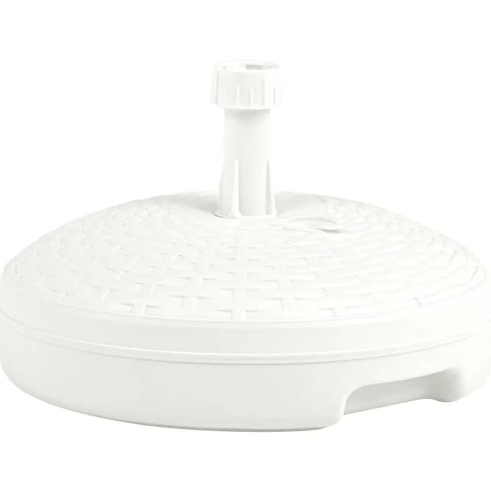 Tuin & Gazon*vidaXL Parasolvoet gevuld met zand/water 20 L kunststof rattan Wit