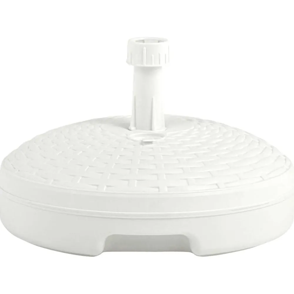 Tuin & Gazon*vidaXL Parasolvoet gevuld met zand/water 20 L kunststof rattan Wit