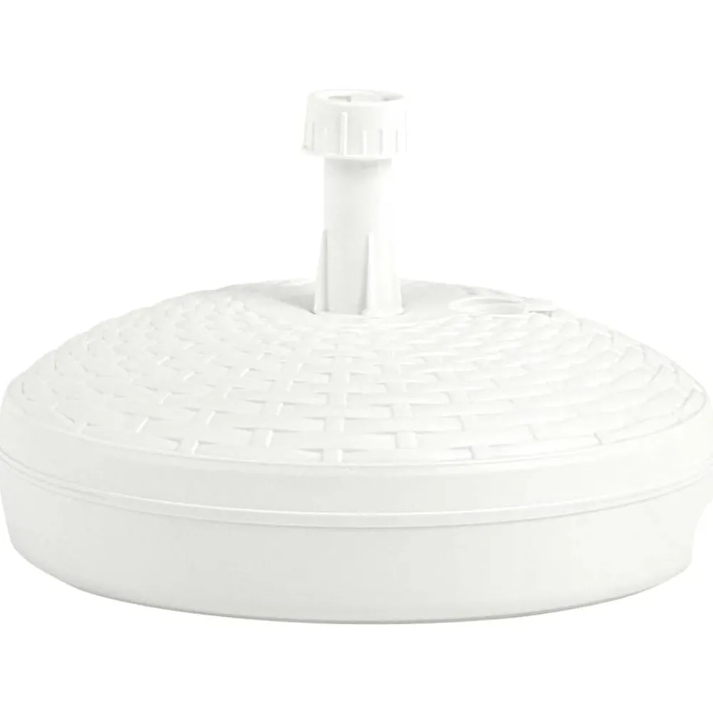 Tuin & Gazon*vidaXL Parasolvoet gevuld met zand/water 20 L kunststof rattan Wit