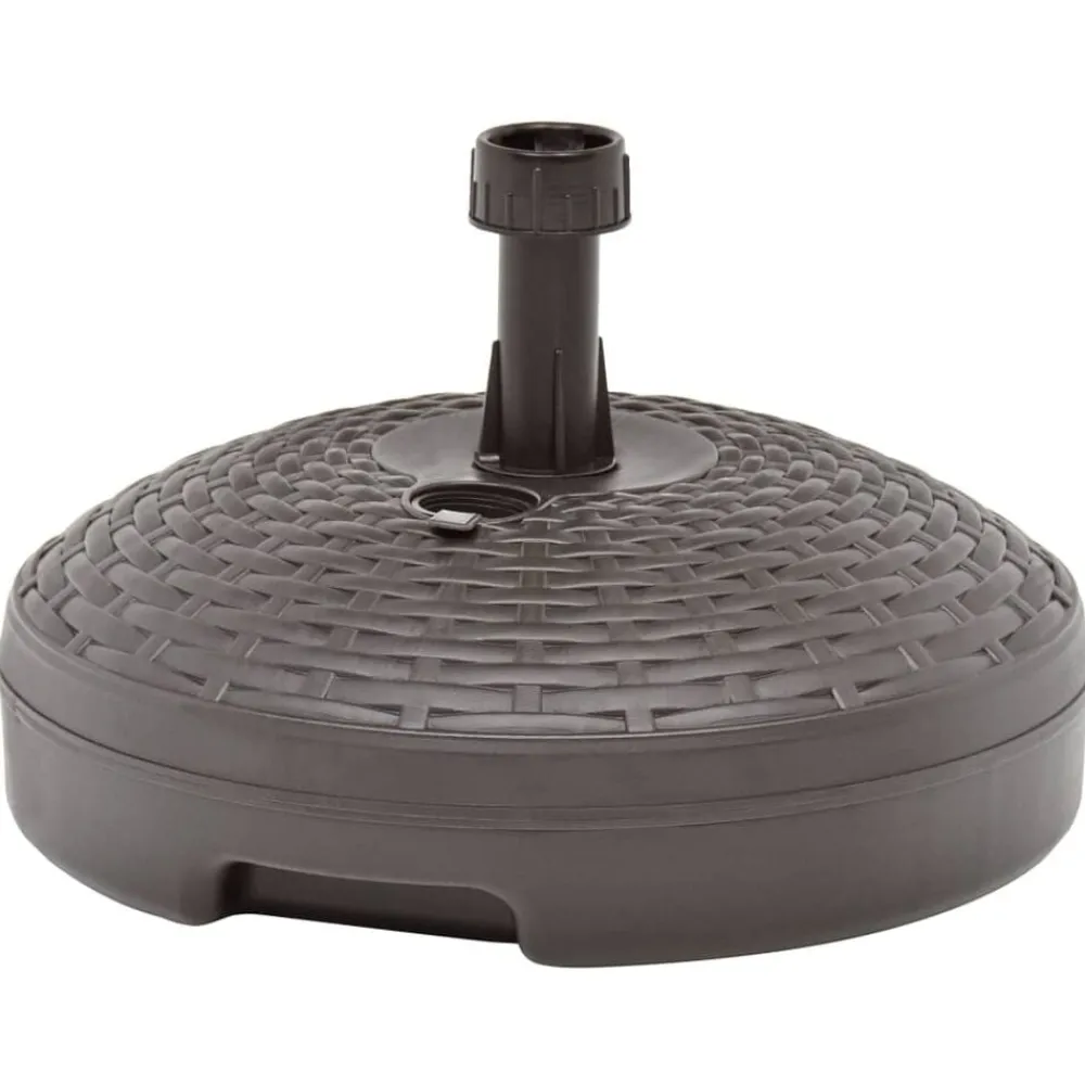 Tuin & Gazon*vidaXL Parasolvoet gevuld met zand/water 20 L kunststof rattan Bruin