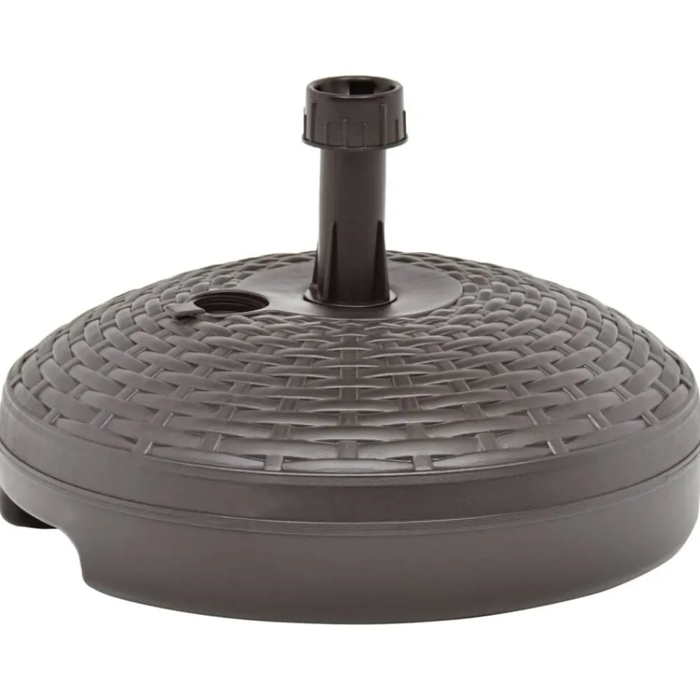 Tuin & Gazon*vidaXL Parasolvoet gevuld met zand/water 20 L kunststof rattan Bruin