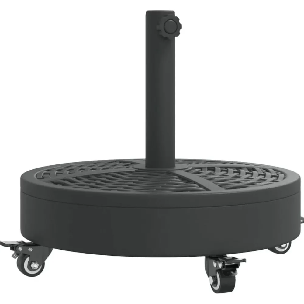 Tuin & Gazon*vidaXL Parasolvoet met wielen voor stok van Ø38 / 48 mm 27 kg rond