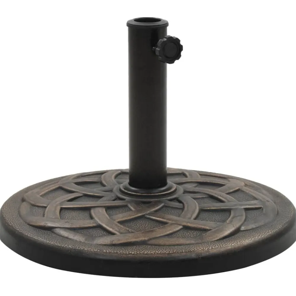 Tuin & Gazon*vidaXL Parasolvoet rond 19 kg polyresin bronskleurig